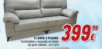 Rapimueble Sofá 3 plazas confortable y tapizado en tejido de gran calidad. oferta