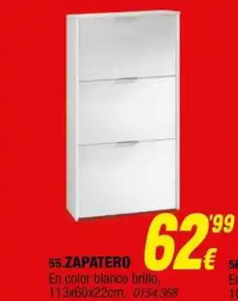 Rapimueble Zapatero en color blanco brillo, oferta