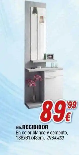 Rapimueble Recibidor en color blanco y cemento oferta