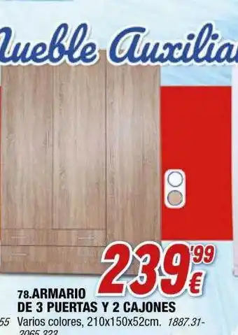 Rapimueble Armario de 3 puertas y 2 cajones oferta