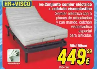 Rapimueble 100.conjunto somier eléctrico + colchón viscoelástico oferta