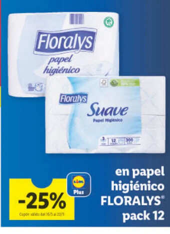 Lidl Papel Higiénico Floralys Pack 12 oferta