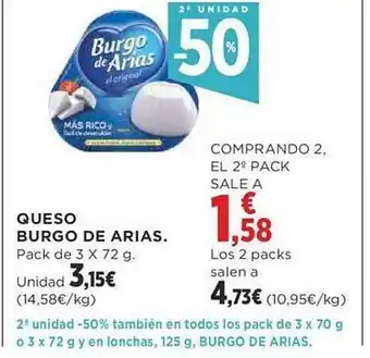 Supercor 2a unidad -50% queso burgo de arias oferta