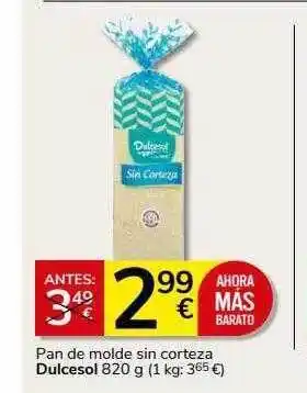 Supermercados Charter Pan de molde sin corteza dulcesol oferta