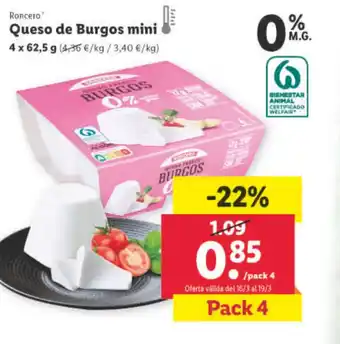 Lidl Queso de Burgos Mini oferta