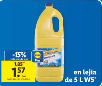 Lidl Lejía De 5 L W5 oferta