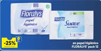 Lidl Papel Higiénico Floralys Pack 12 oferta