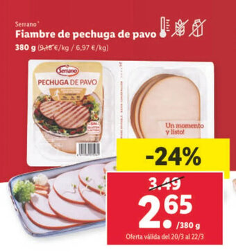 Lidl Fiambre de Pechuga De Pavo oferta