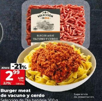 Dia Burger Meat de Vacuno y Cerdo oferta