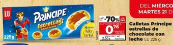Dia Galletas Príncipe Estrellas de Chocolate Con Leche oferta