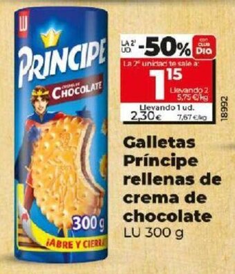 Dia Galletas Príncipe Rellenas De Crema de Chocolate oferta
