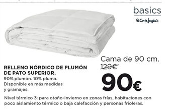 Hipercor Relleno Nórdico De Plumón De Pato Superior oferta