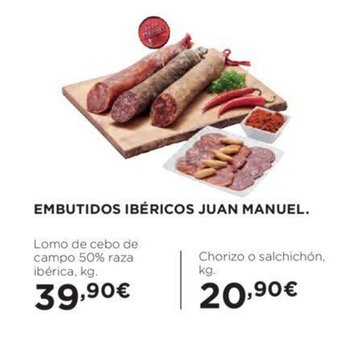 Hipercor Embutidos ibericos juan manuel oferta