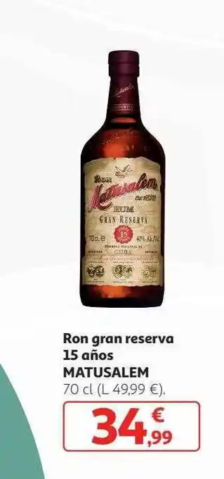 Alcampo Ron gran reserva 15 años matusalem oferta