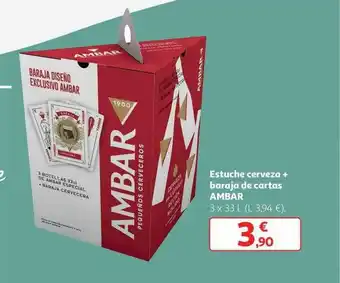 Alcampo Estuche cerveza + baraja de cartas ambar oferta