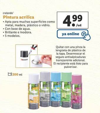 Lidl Crelando pintura acrílica oferta