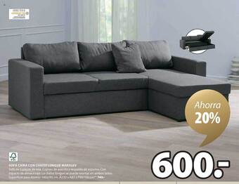 JYSK Sofa cama con chaise longue marslev oferta