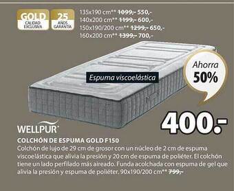 JYSK Wellpur colchón de espuma gold f150 oferta