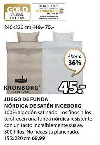 JYSK Kronborg juego de funda nórdica de satén ingeborg oferta