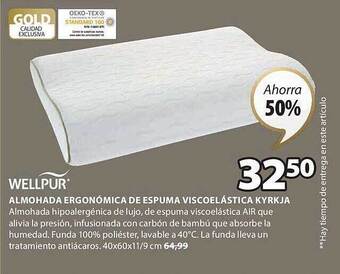 JYSK Wellpur almohada ergonómica de espuma viscoelástica kyrkja oferta
