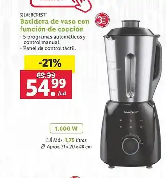 Lidl Silvercrest batidora de vaso con función de cocción oferta