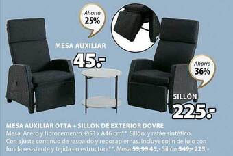 JYSK Mesa auxiliar otta + sillón de exterior dovre oferta