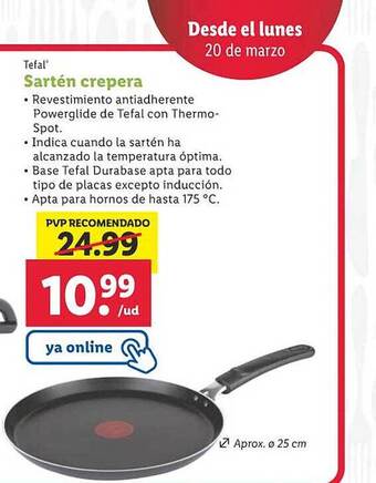 Lidl Tefal sartén crepera oferta
