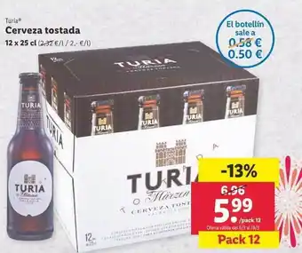 Lidl Turia cerveza tostada oferta