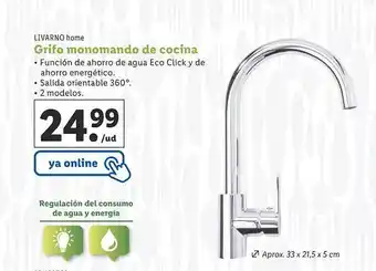 Lidl Livarno home grifo monomando de cocina oferta