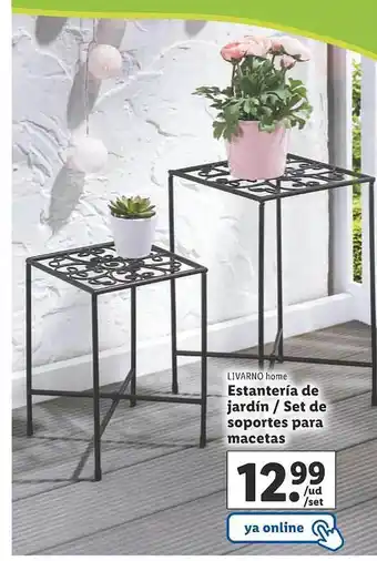 Lidl Livarno estanteria de jardin set de soportes para macetas oferta
