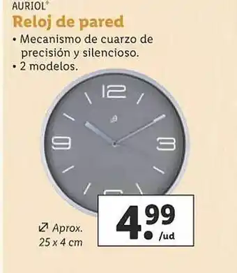 Lidl Auriol reloj de pared oferta