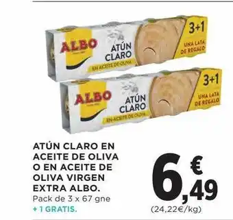 El Corte Inglés Atún claro en aceite de oliva o en aceite de oliva virgen extra albo oferta