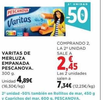 El Corte Inglés 2a unidad -50% varitas de merluza empanada pescanova oferta