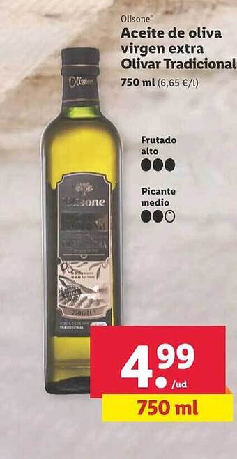 Lidl Olisone aceite de oliva virgen extra olivar tradicional oferta