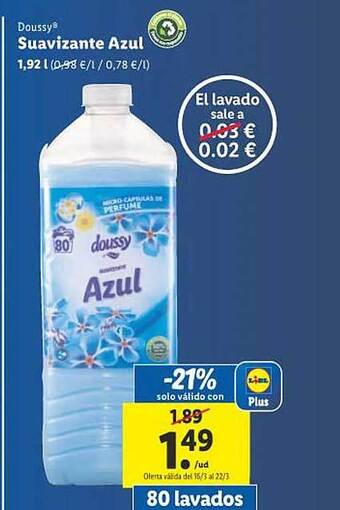 Lidl Doussy suavizante azul oferta