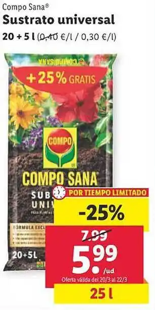 Lidl Compo sana sustrato universal oferta