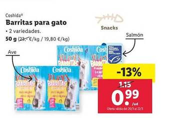 Lidl Coshida barritas para gato oferta