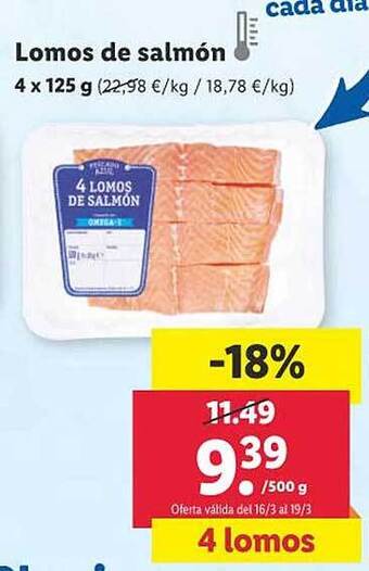 Lidl Lomos de salmón oferta