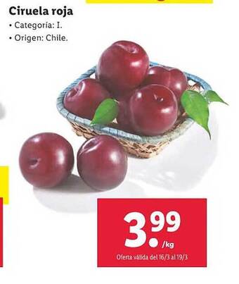 Lidl Ciruela roja oferta