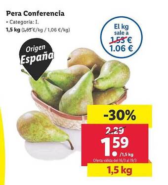 Lidl Pera conferencia oferta