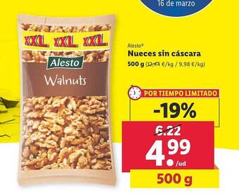 Lidl Alesto nueces sin cáscara oferta