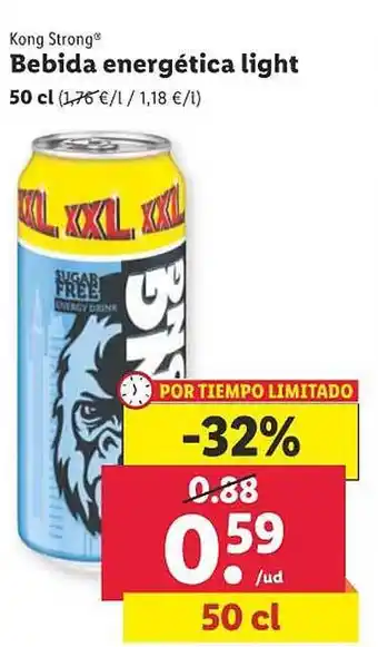 Lidl Kong strong bebida energética light oferta