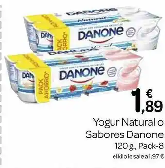 Supermercados El Jamón Yogur natural o sabores danone pack-8 oferta