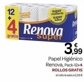 Supermercados El Jamón Papel higiénico renova oferta