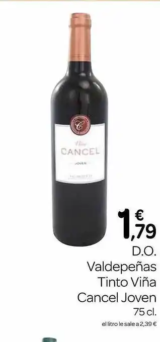 Supermercados El Jamón D.o. valdepeñas tinto viña cancel joven oferta