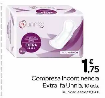 Supermercados El Jamón Compresa incontinencia extra ifa unnia oferta