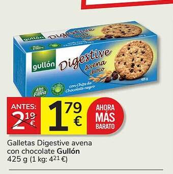 Consum Galletas digestive avena con chocolate gullóñ oferta