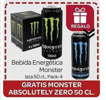 Supermercados El Jamón Bebida energética monster lata pack-4 oferta