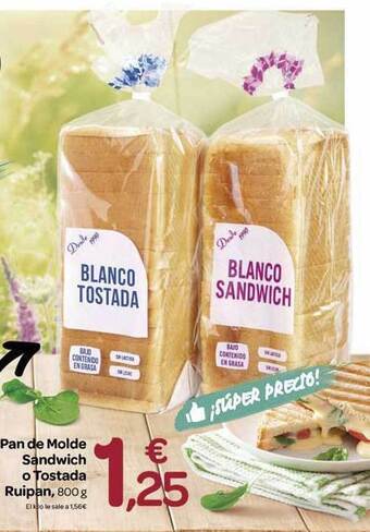 Supermercados El Jamón Pan de molde sandwich o tostada ruipan oferta