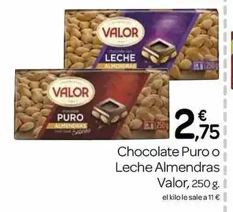 Supermercados El Jamón Chocolate puro o leche almendras valor oferta